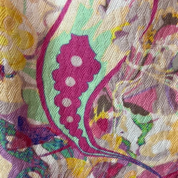 Escada Colorful Paisley Sleeveless Belted Dress 42 or 12 - Picture 12 of 16